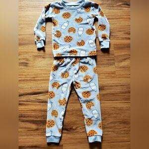 Carter's Blue and Brown Cookie Milk Pajama Set